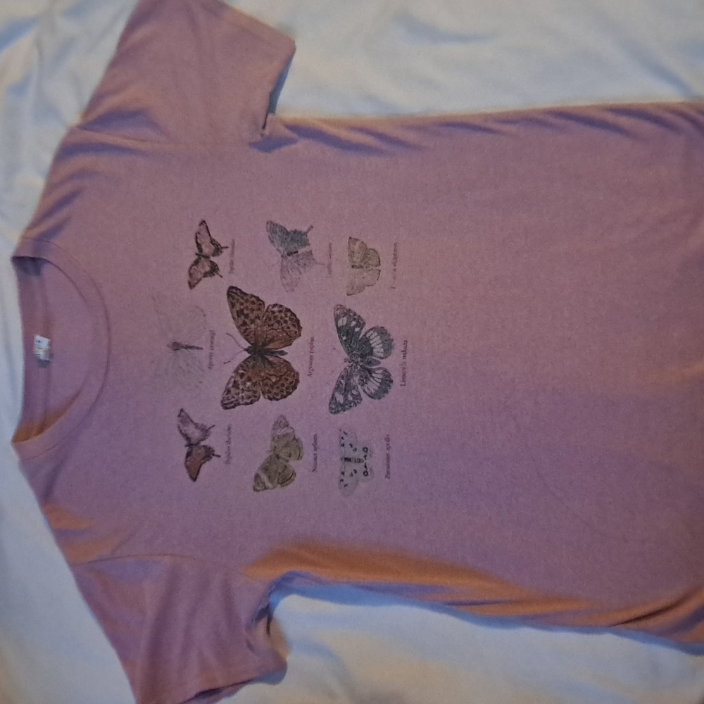 Pink butterfly Print Oversize Top